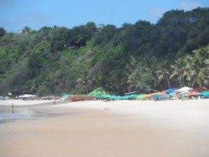 la bellissima spiaggia di Praia do Madeiro a Pipa in Brasile
